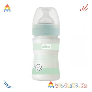Шише Well Being Стаклено Зелено Uni 150 мл - Chicco