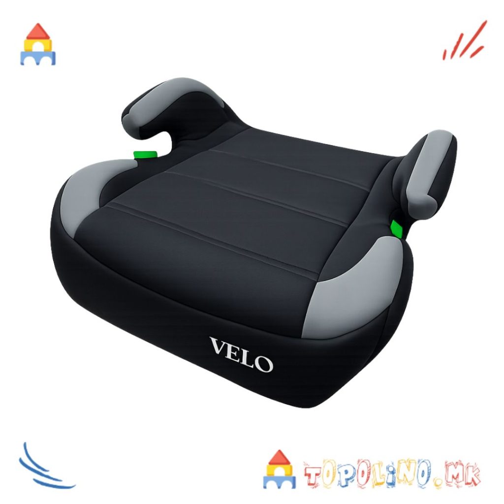 Седиште Booster Isofix Црно Сиво - Velo