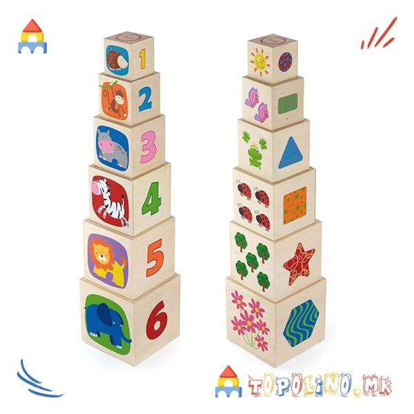 Дрвени Коцки Nesting and Stacking Blocks - Viga